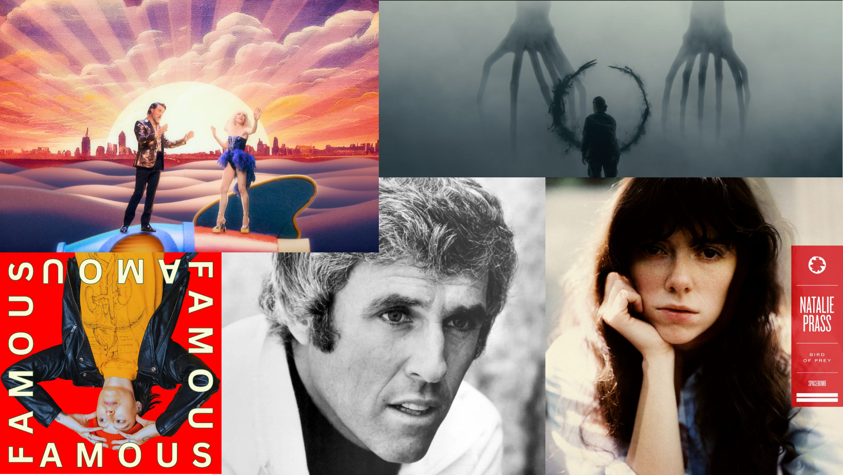 A collage of images representing the five songs listed below.